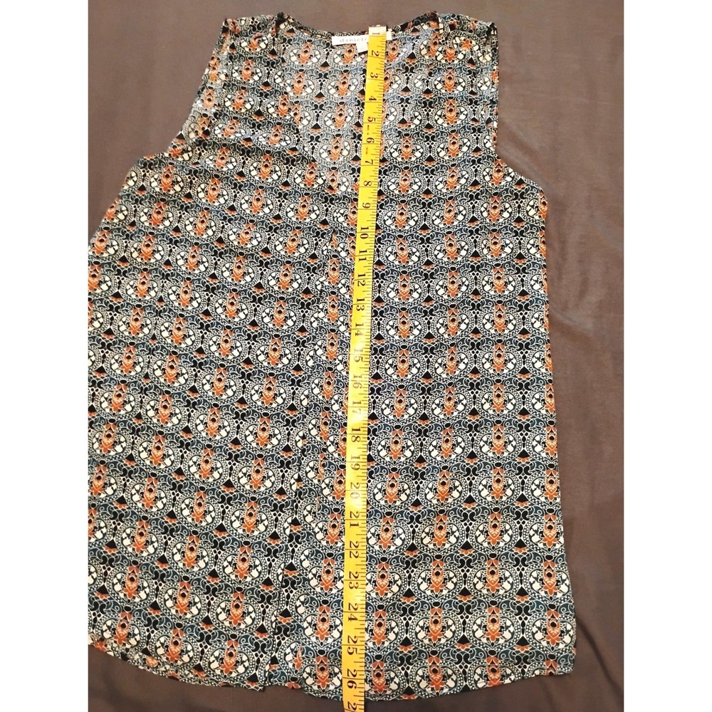 🩵Daniel Rainn Whimsygoth Peasant Boho slouchy 90s Print Sleeveless V-Neck Top - Picture 5 of 5